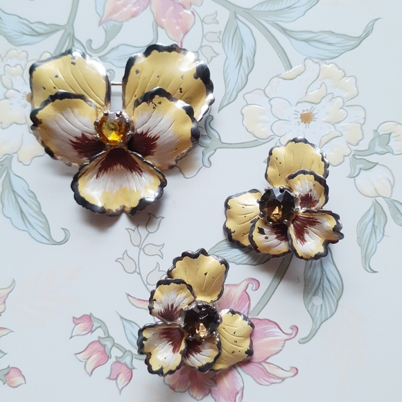 VTG Nettie Rosenstein Sterling Earrings + Brooch - Picture 2 of 8